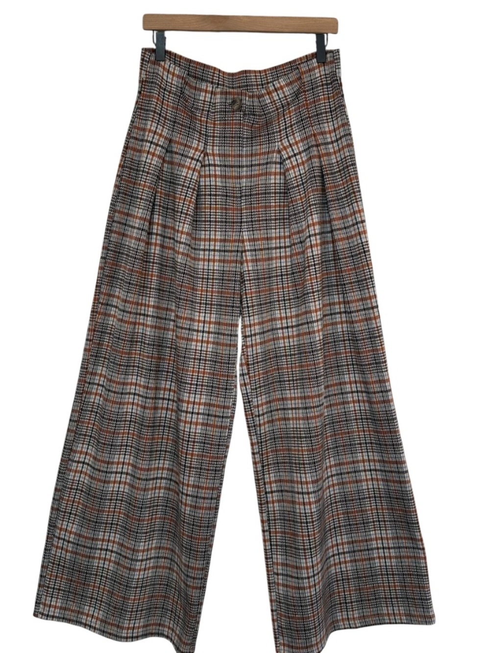 Maeve by Anthropologie "The Avery" Pleated Wide-Leg Trousers: Plaid Edition - Picture 15 of 16